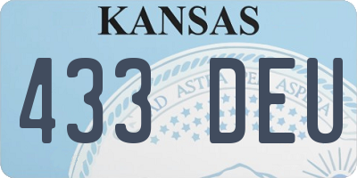 KS license plate 433DEU