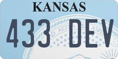 KS license plate 433DEV