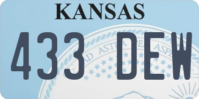 KS license plate 433DEW