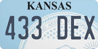 KS license plate 433DEX