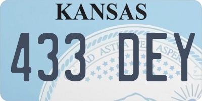 KS license plate 433DEY