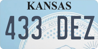 KS license plate 433DEZ