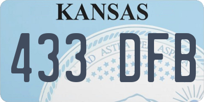 KS license plate 433DFB