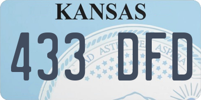 KS license plate 433DFD