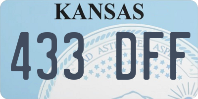 KS license plate 433DFF