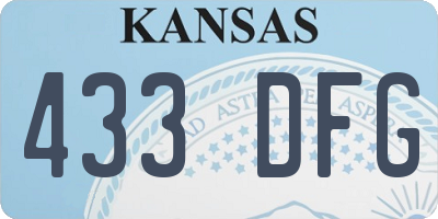KS license plate 433DFG