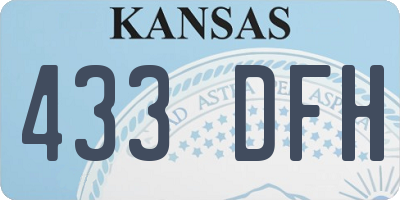 KS license plate 433DFH