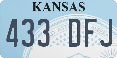 KS license plate 433DFJ