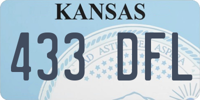 KS license plate 433DFL