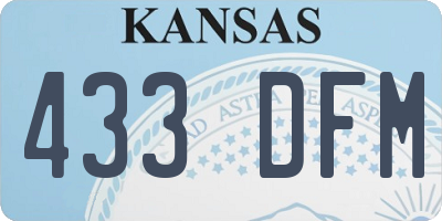 KS license plate 433DFM