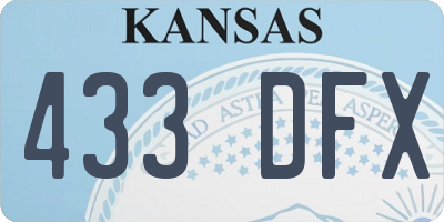 KS license plate 433DFX