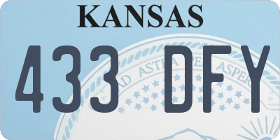 KS license plate 433DFY