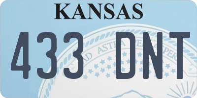 KS license plate 433DNT