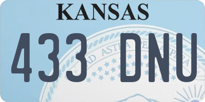 KS license plate 433DNU