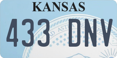 KS license plate 433DNV