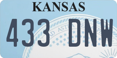 KS license plate 433DNW