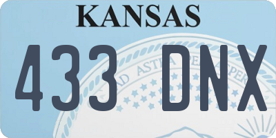 KS license plate 433DNX