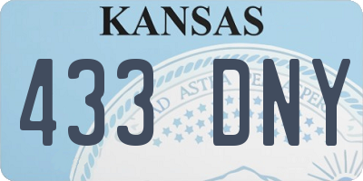 KS license plate 433DNY