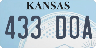 KS license plate 433DOA