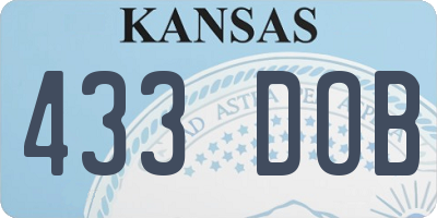 KS license plate 433DOB
