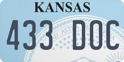 KS license plate 433DOC