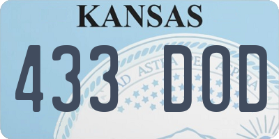 KS license plate 433DOD