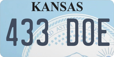 KS license plate 433DOE