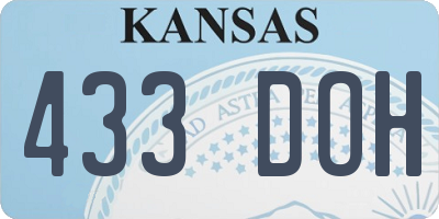 KS license plate 433DOH