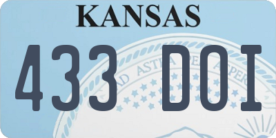 KS license plate 433DOI