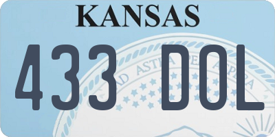 KS license plate 433DOL