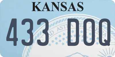 KS license plate 433DOQ