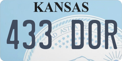 KS license plate 433DOR