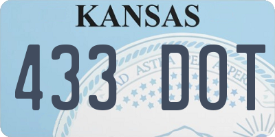 KS license plate 433DOT