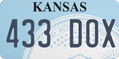 KS license plate 433DOX