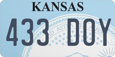 KS license plate 433DOY