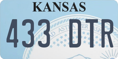 KS license plate 433DTR