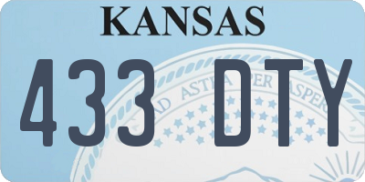 KS license plate 433DTY