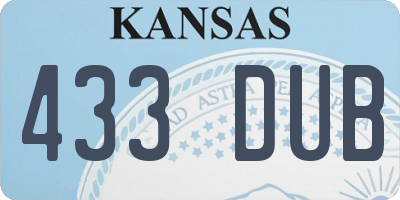 KS license plate 433DUB