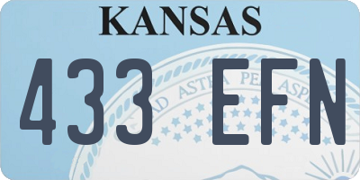 KS license plate 433EFN