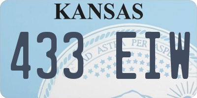 KS license plate 433EIW
