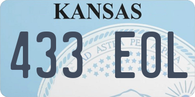 KS license plate 433EOL