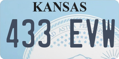 KS license plate 433EVW