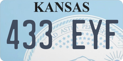 KS license plate 433EYF