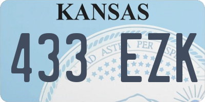 KS license plate 433EZK