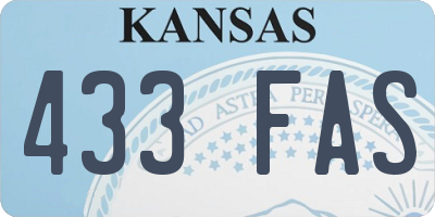 KS license plate 433FAS
