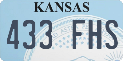 KS license plate 433FHS