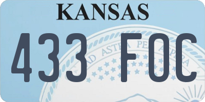 KS license plate 433FOC