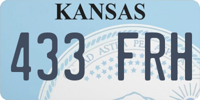 KS license plate 433FRH