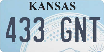 KS license plate 433GNT