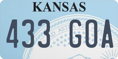 KS license plate 433GOA